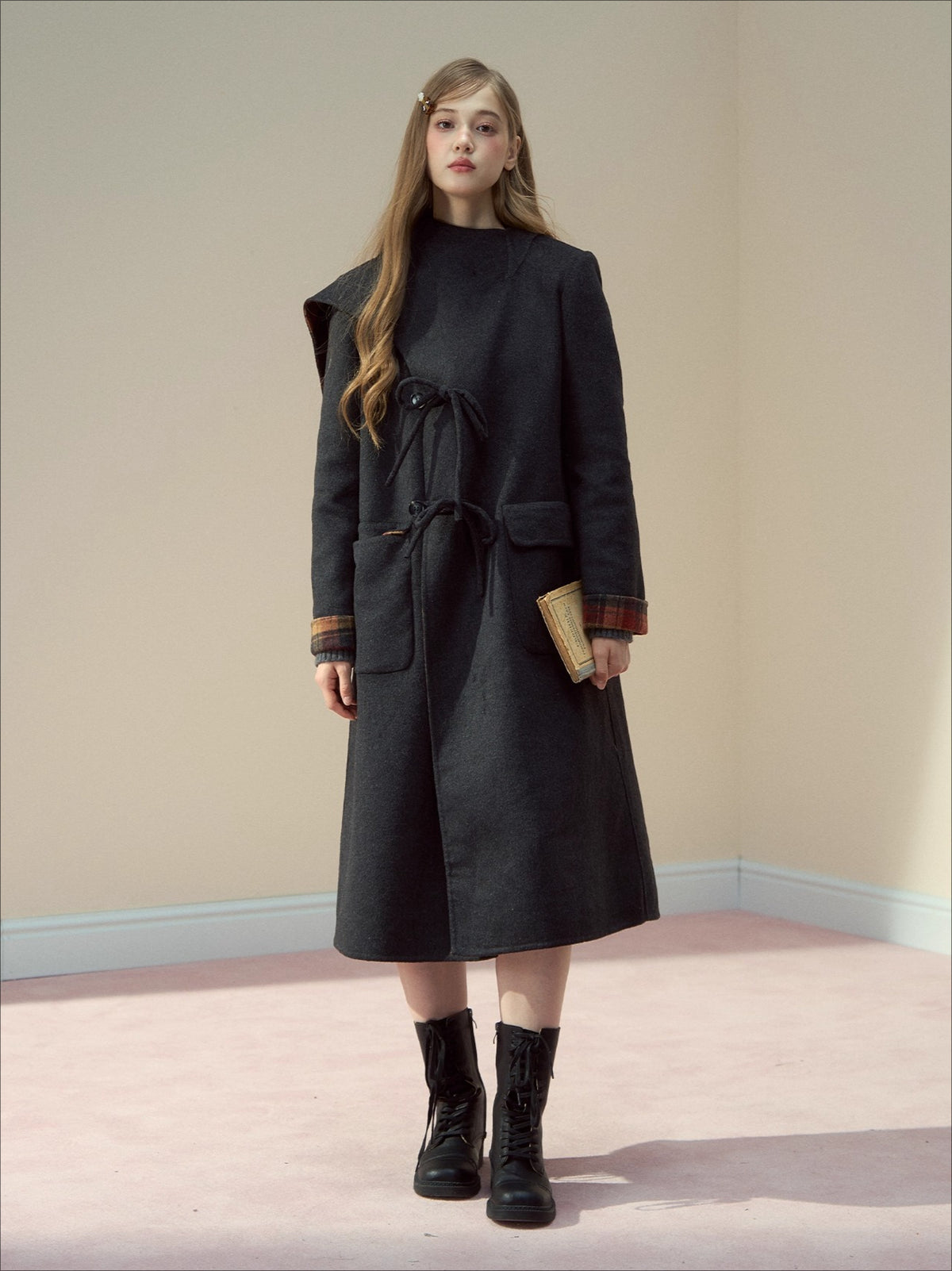 Wool Double-Faced Shawl Coat