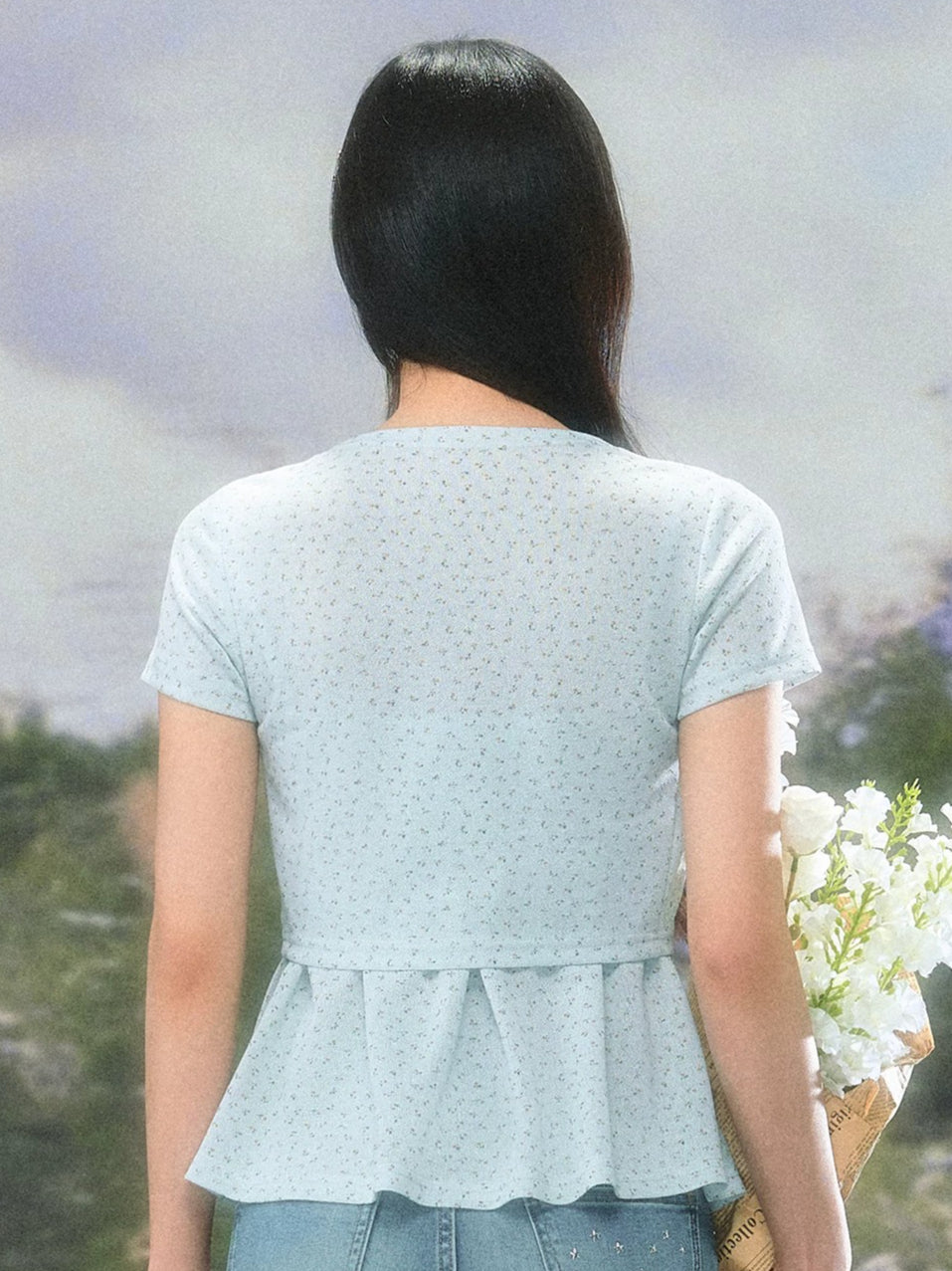 Light Blue Floral Twinset