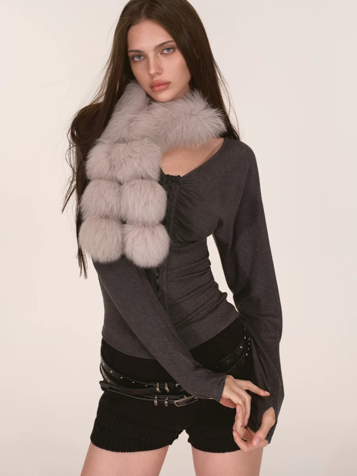 Lace Batwing V-Neck Knit Top