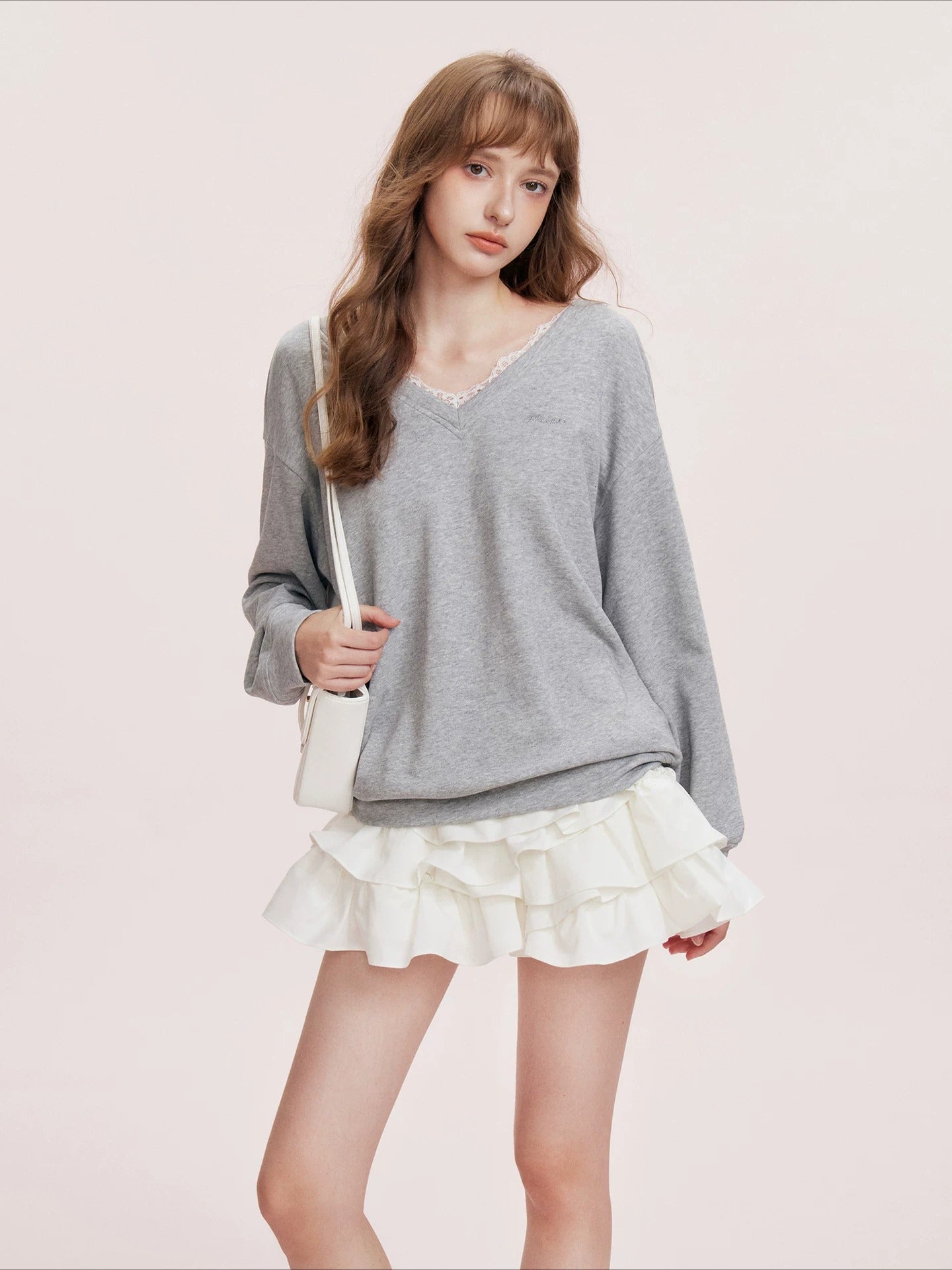 Lace Bow Sweatshirt