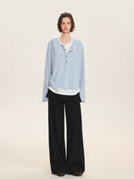 Detachable Overlay Wide Leg Pants