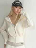 Cropped Hooded Sweatshirt Jacket