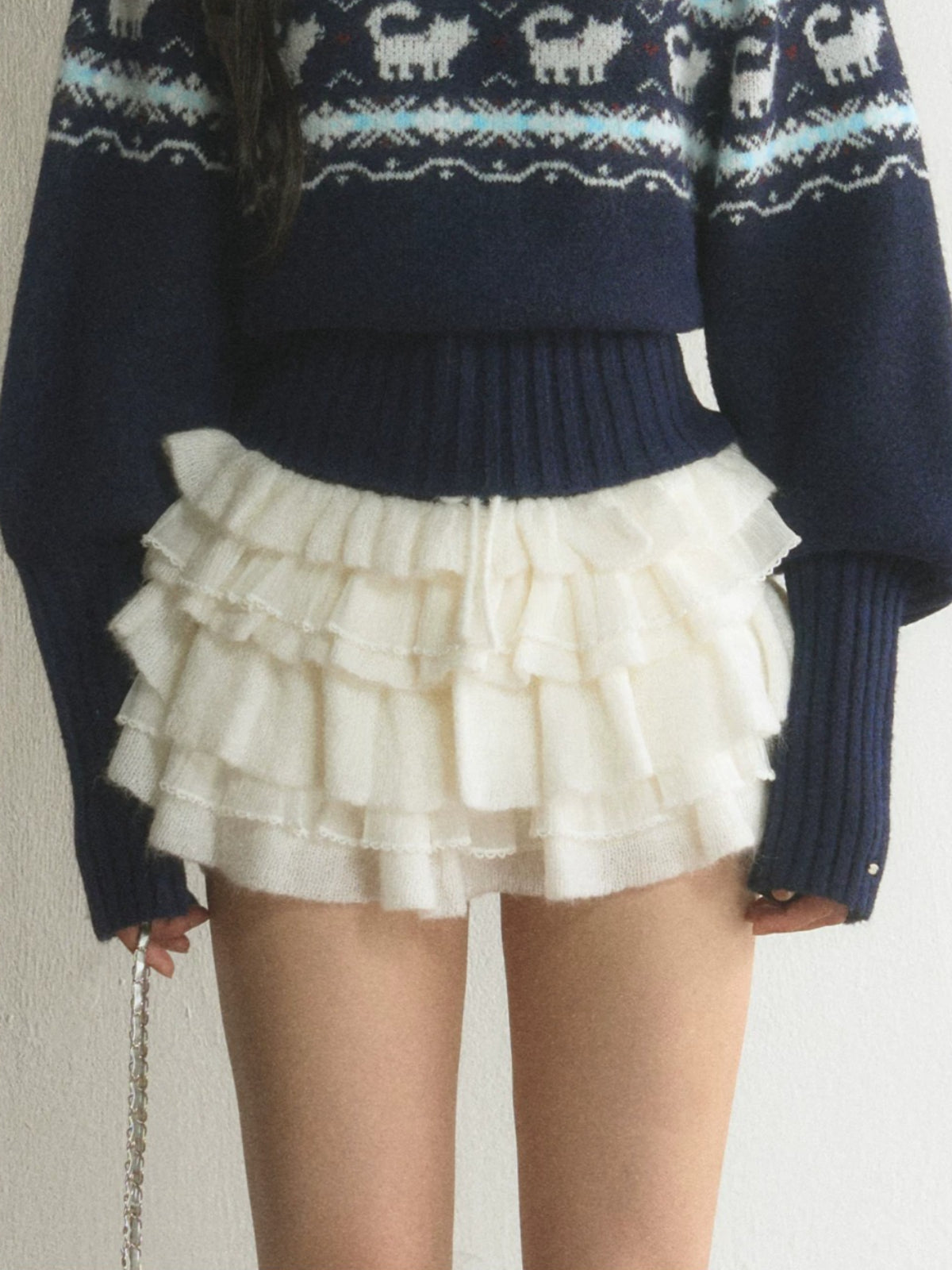 Vintage Fair Isle Cat Knit Sweater