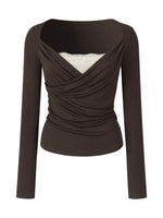Draped Lace Tencel Top