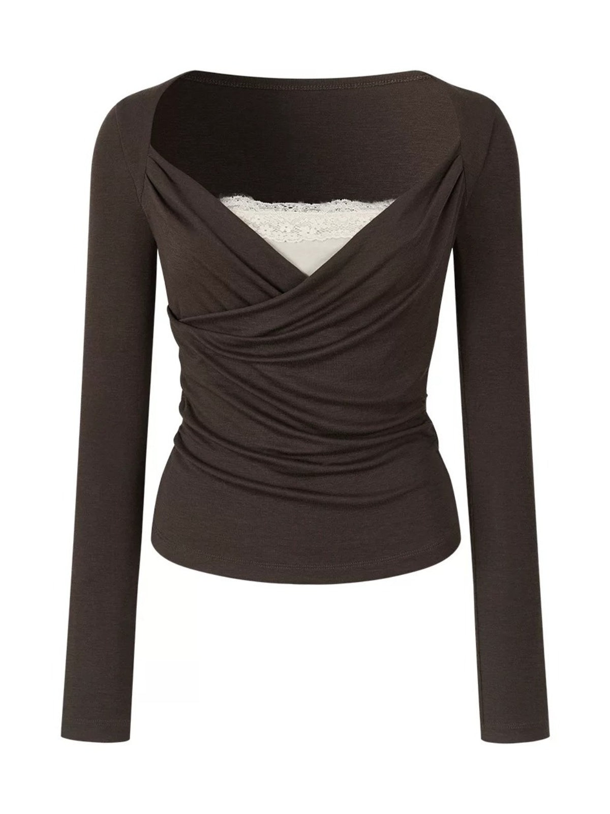 Draped Lace Tencel Top