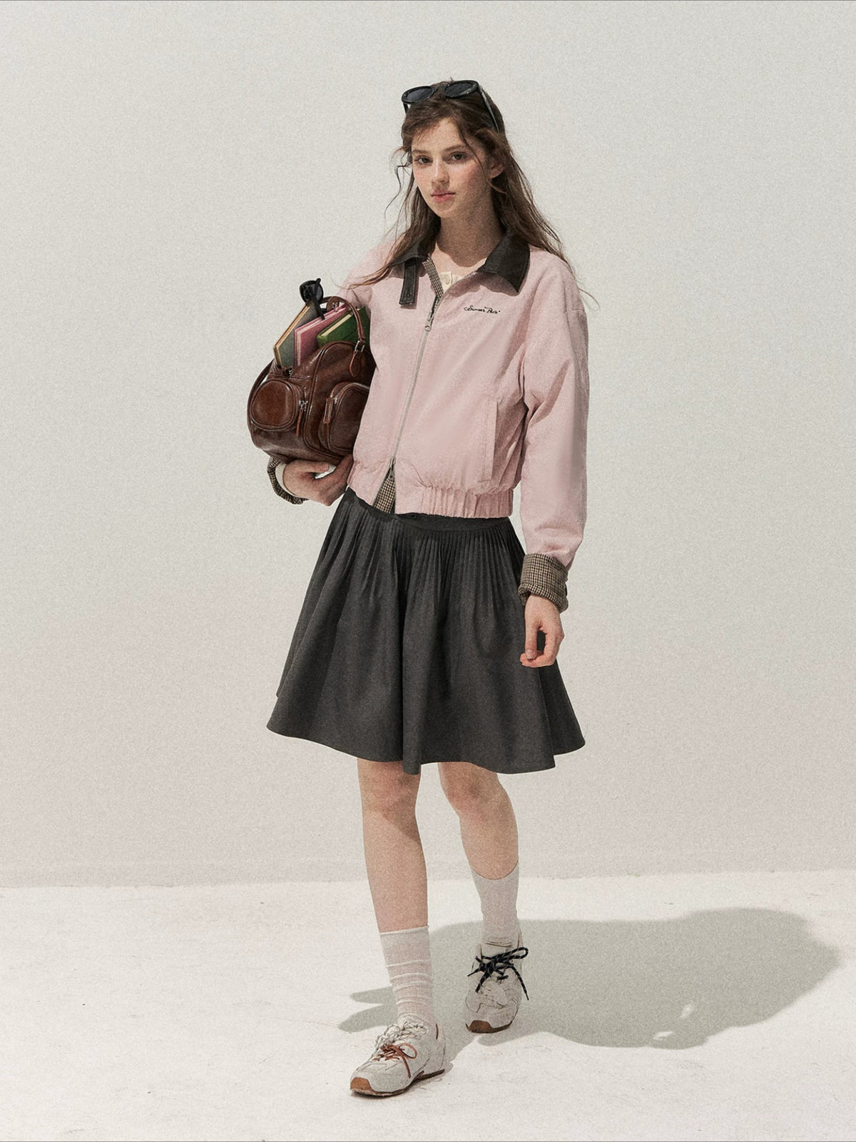 Pink Reversible Houndstooth Jacket