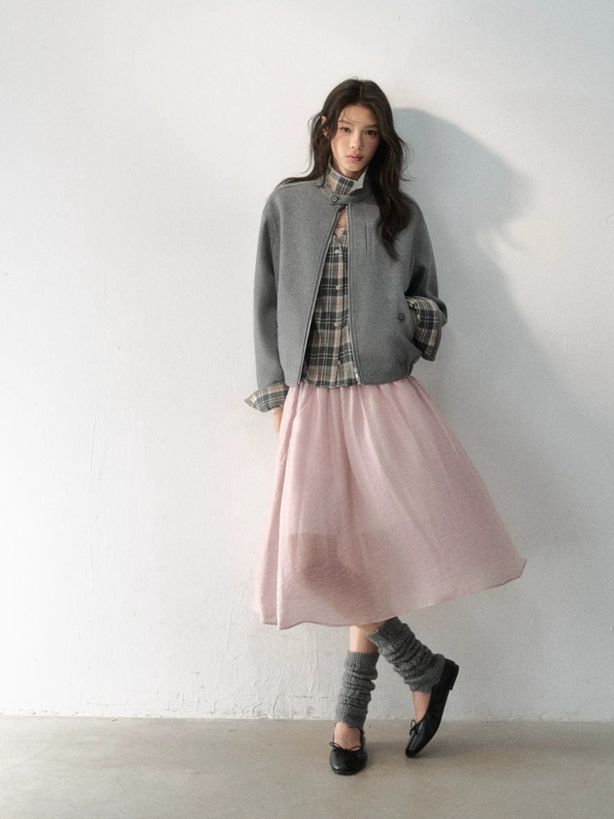 Vintage Layered Pleated Midi Skirt