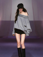 Black Mini Tweed Shorts