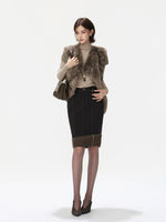 Asymmetric Lapel Curly Fleece Knit Vest