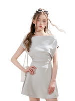 Off-shoulder Asymmetrical Bow Dress