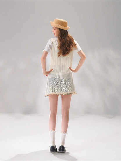 Shell Trim Knit Layered Set
