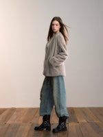 Ombre Faux Fur Pocket Coat
