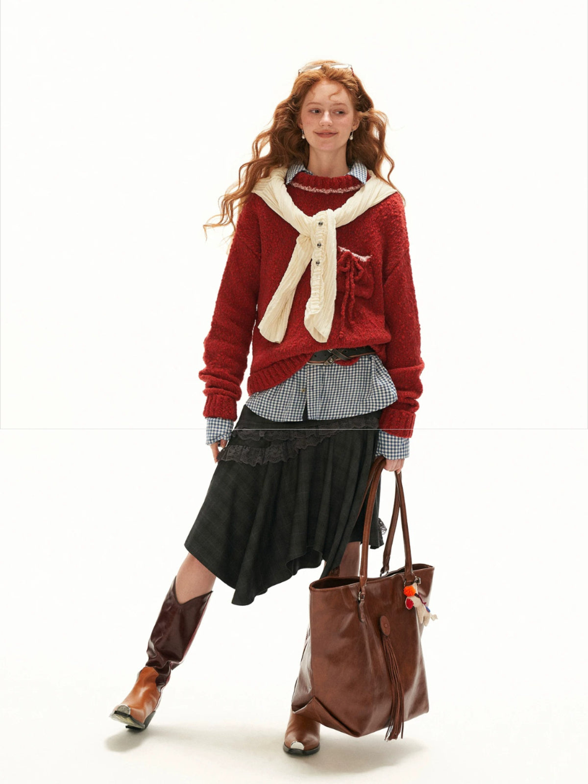 Relaxed Wool Blend Pocket Sweater