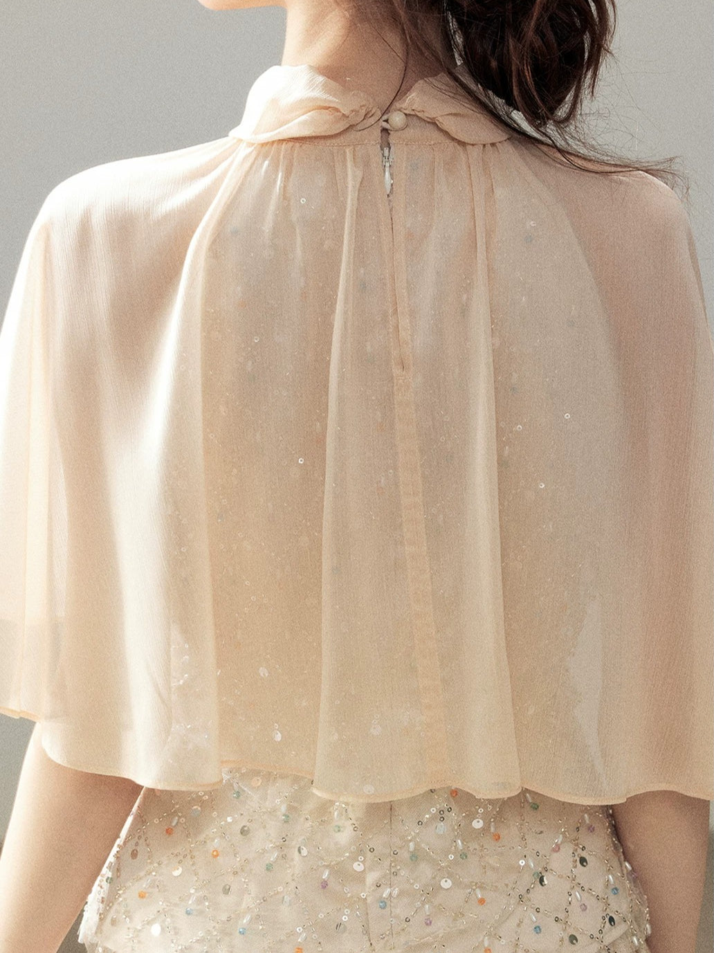 Pink Mesh Shawl Top