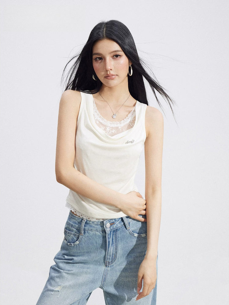 Lace Trim Tank Top