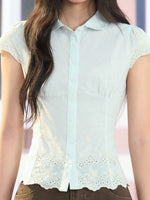Embroidered Doll Collar Shirt