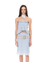 Pleated Organza Two-Piece Set