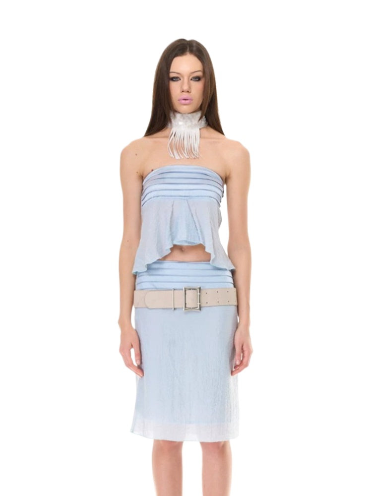 Pleated Organza Two-Piece Set