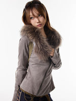 Suede Collar Jacket