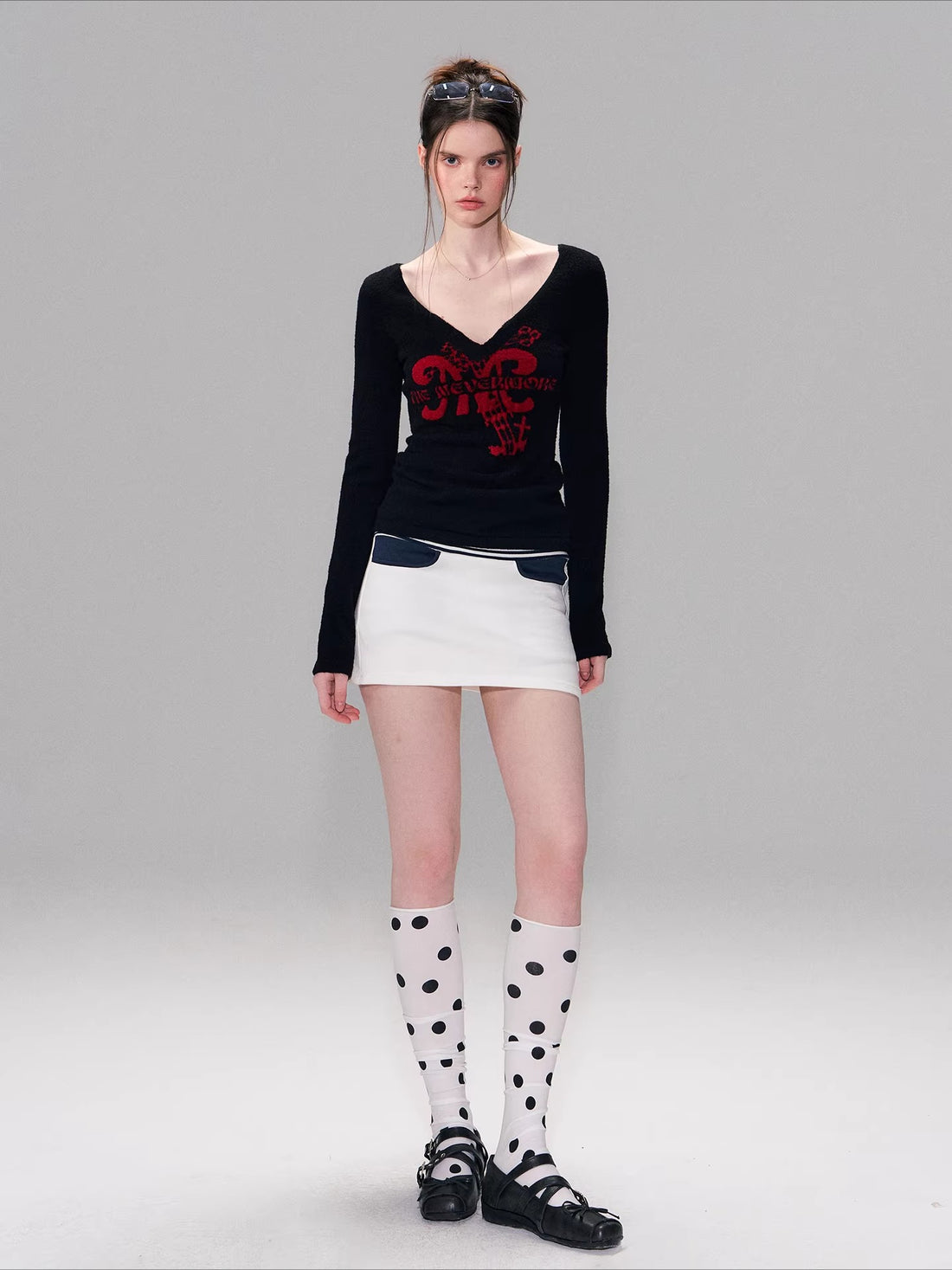 Contrast Jacquard Knit Sweater