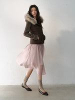 Vintage Layered Pleated Midi Skirt