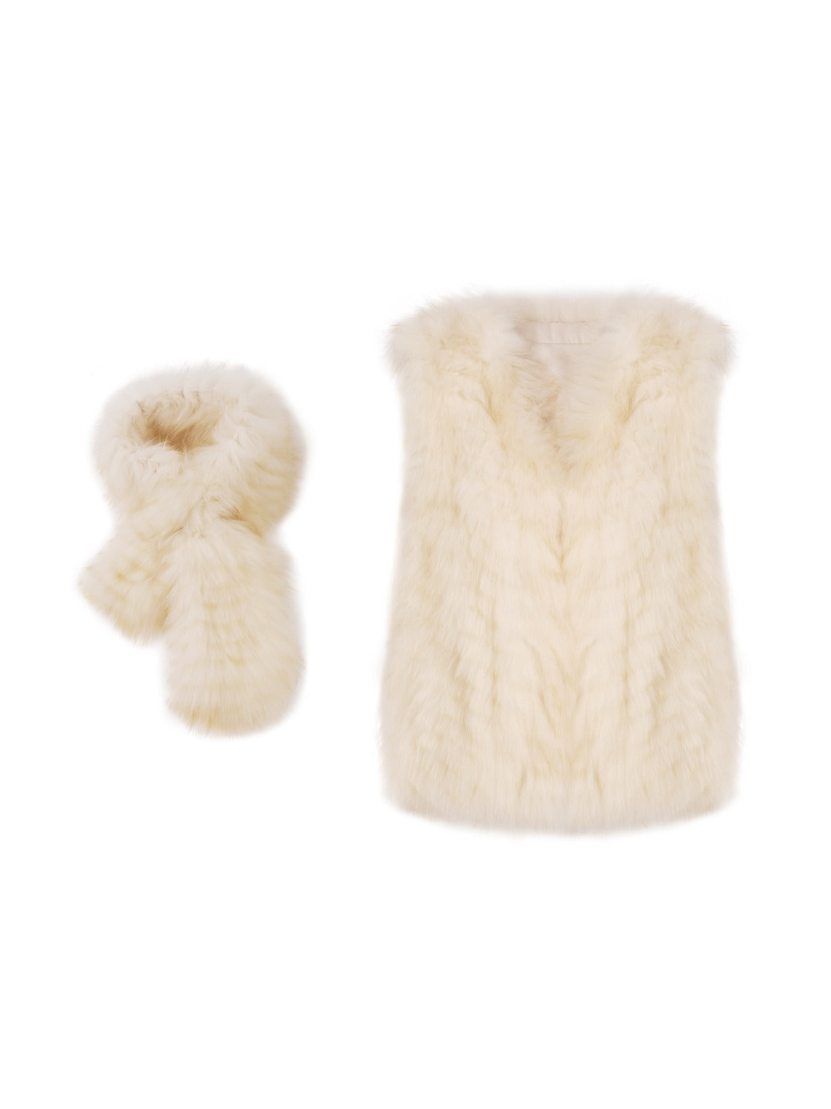 Fox Fur Vest &amp; Scarf Set