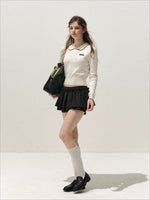 Floral Openwork Peter Pan Sweater