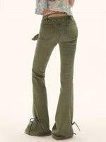Vintage Multi-Belt Flared Denim Pants