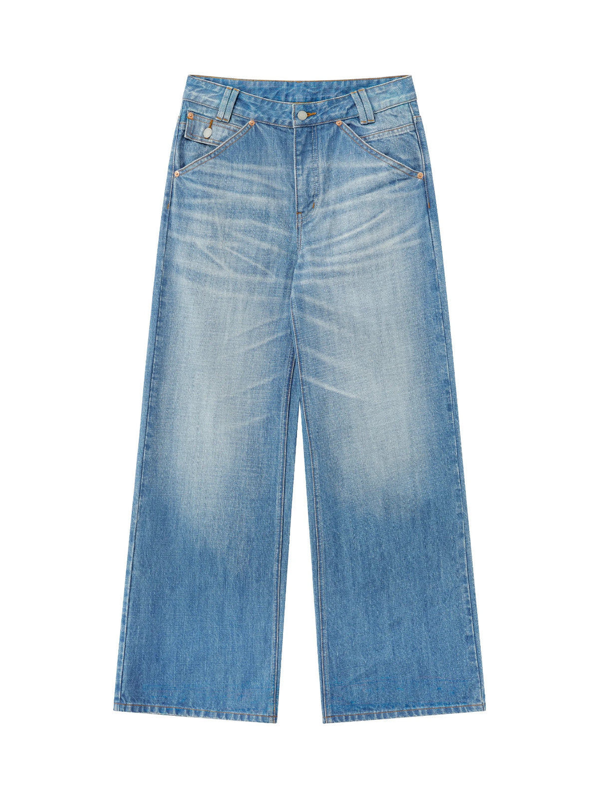 Vintage Washed Straight Leg Jeans