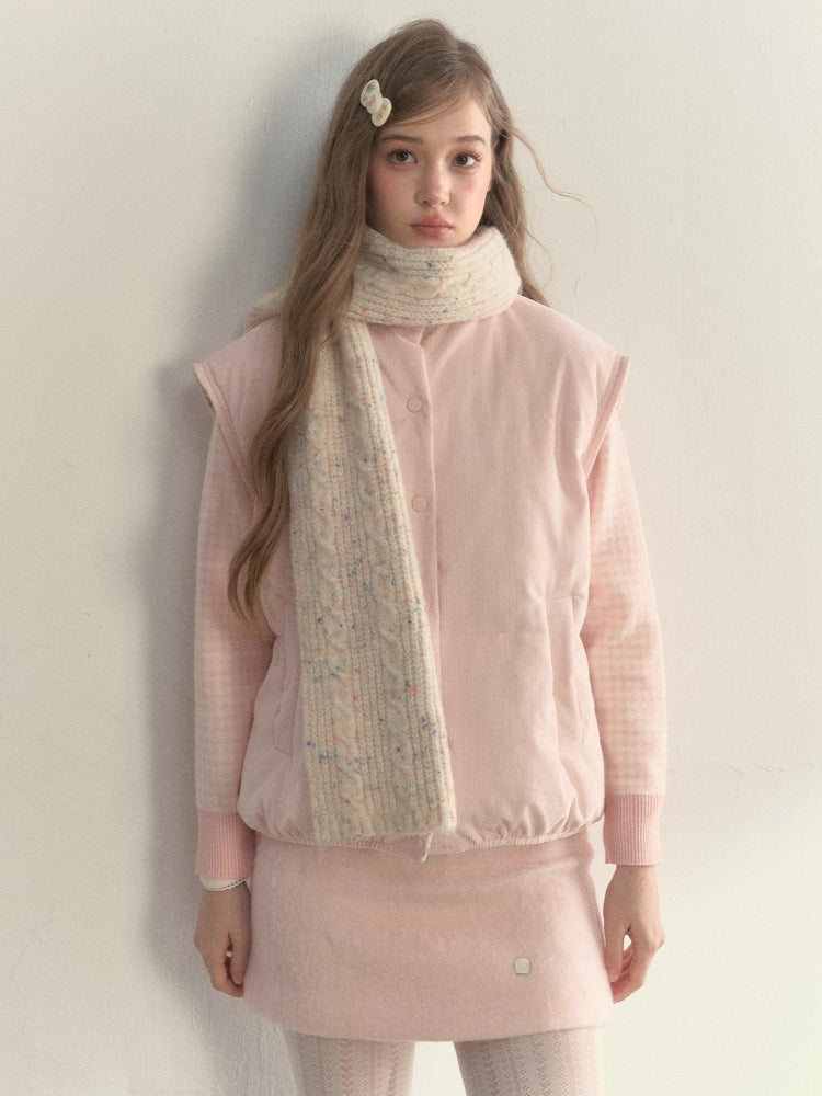 Speckled Cable Wool Scarf