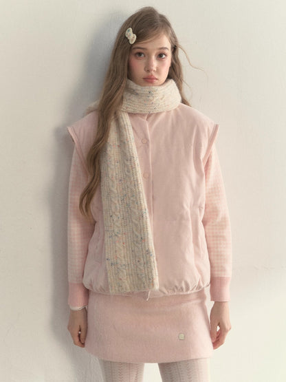 Speckled Cable Wool Scarf