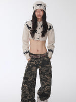 Fair Isle Pony Jacquard Knit Short Cardigan & Shorts Set