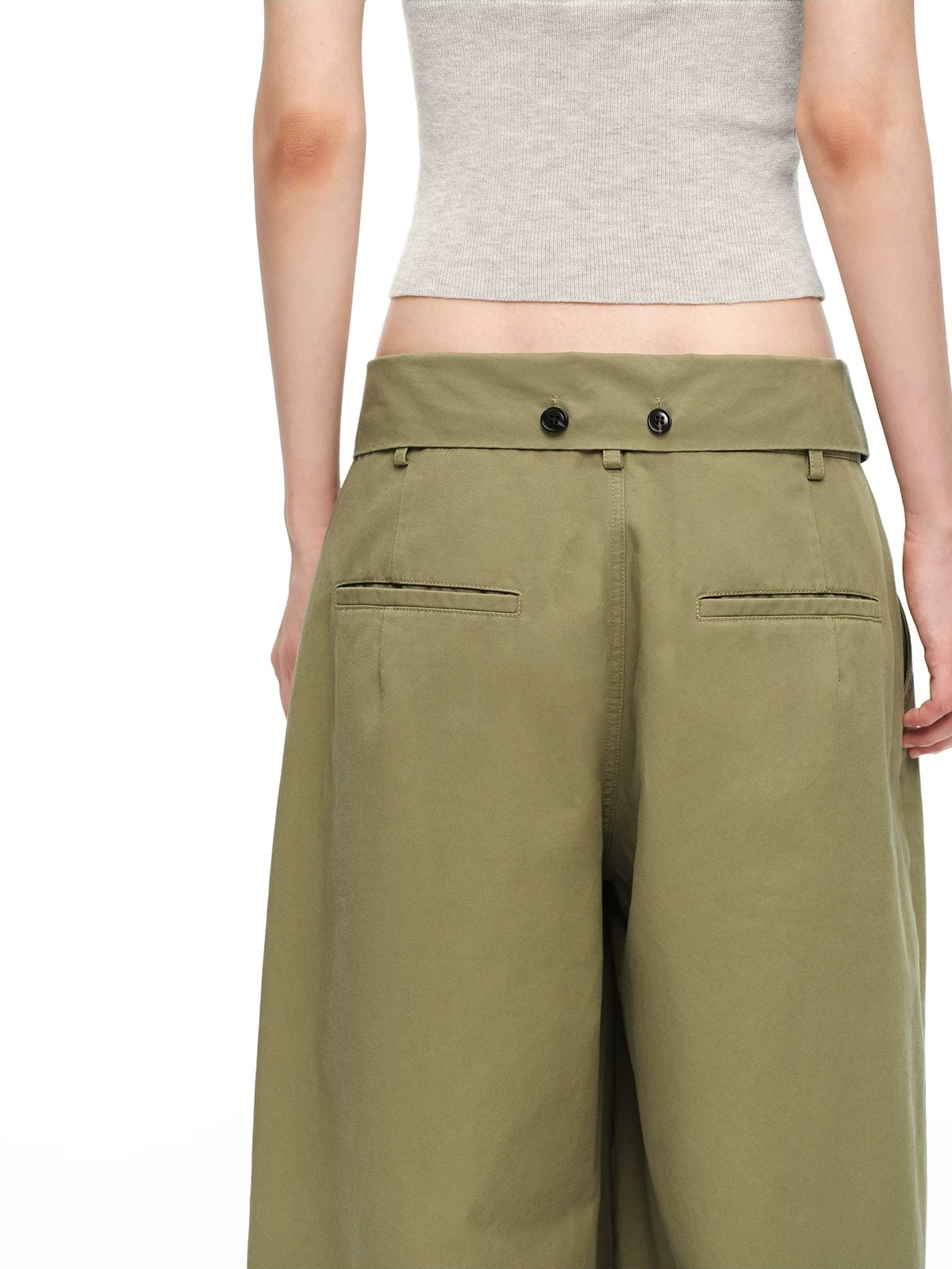 Crossover Wide-Leg Pants