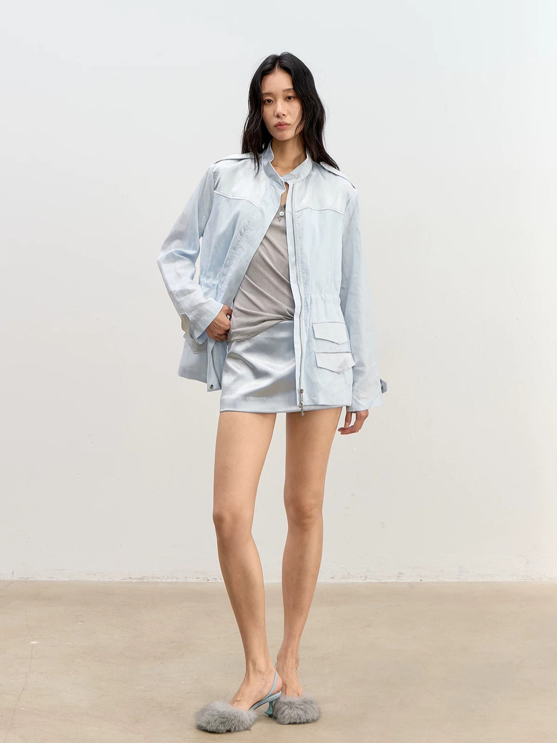 Low-Rise Satin Skort