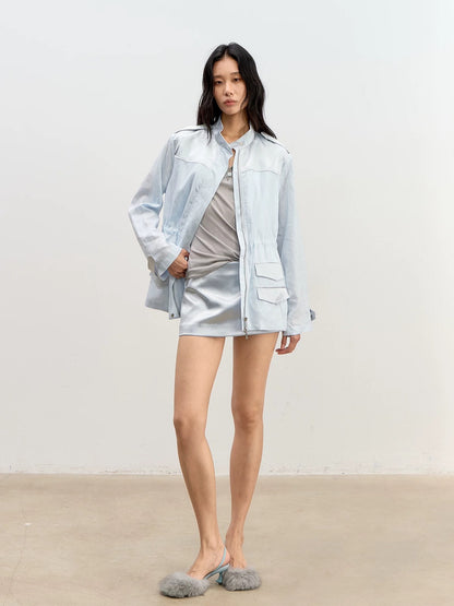 Low-Rise Satin Skort