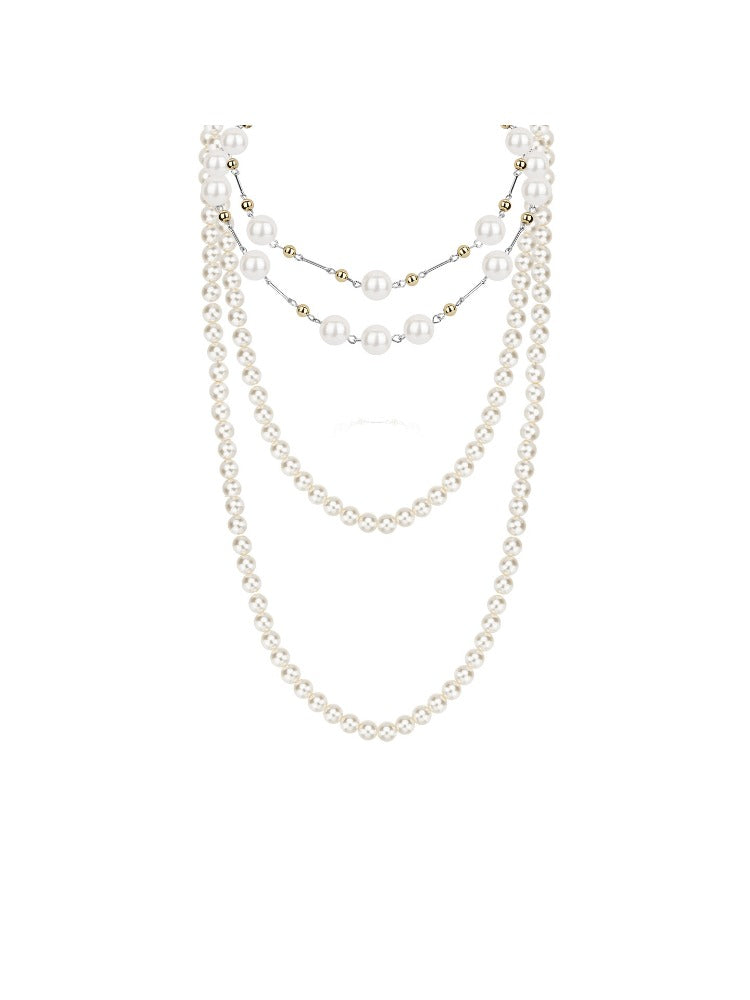 Long Pearl Chain Necklace