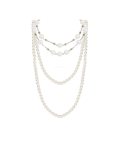 Long Pearl Chain Necklace