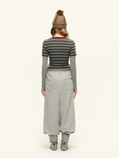 Layered Stripe Fitted Tee