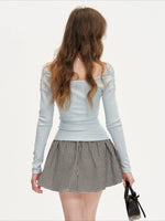Checkered A-Line Mini Skirt