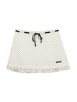 White Polka Dot Shirt & Skirt Set