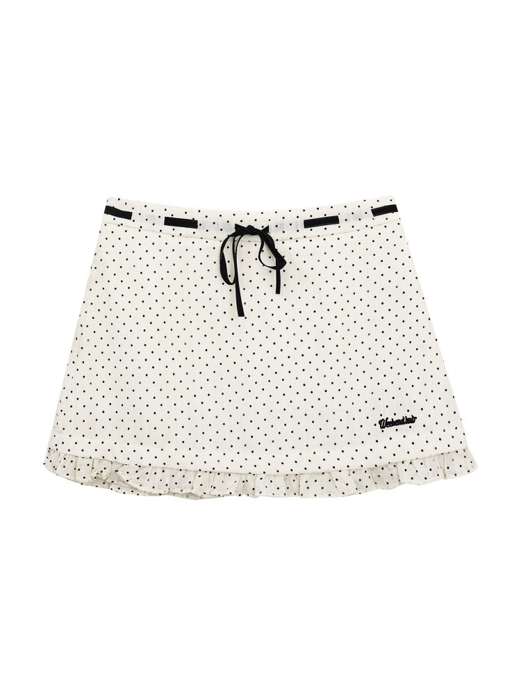 White Polka Dot Shirt &amp; Skirt Set