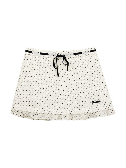 White Polka Dot Shirt &amp; Skirt Set