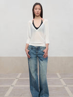 Layered Color Blocking U-Neck Halter Vest