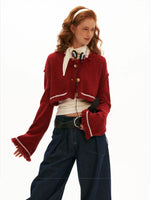 Wool Cropped Bell Sleeve Cardigan