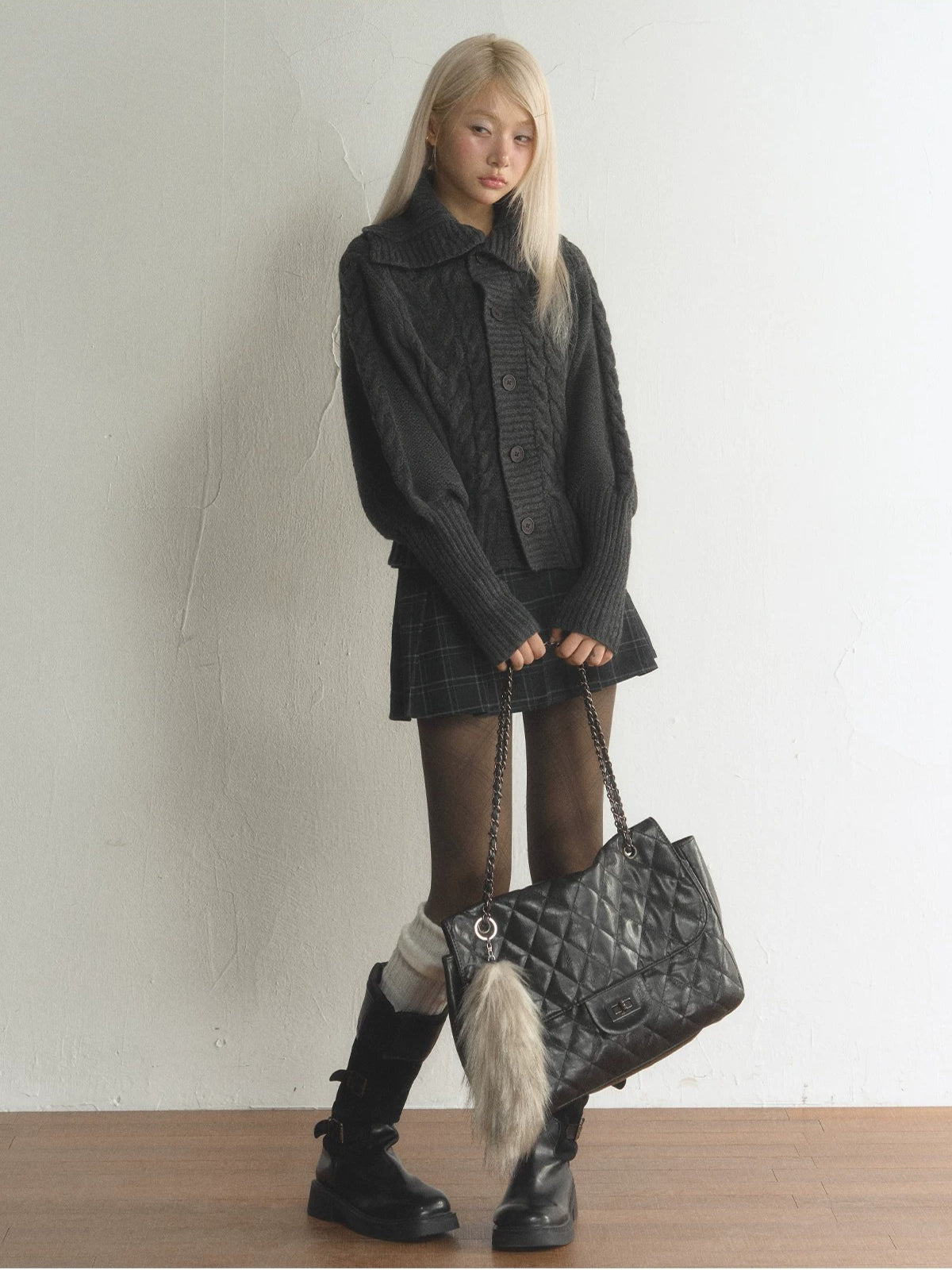 Vintage Plaid Pleated Mini Skirt