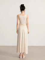 Gray & Beige Modal Tank & Skirt Set