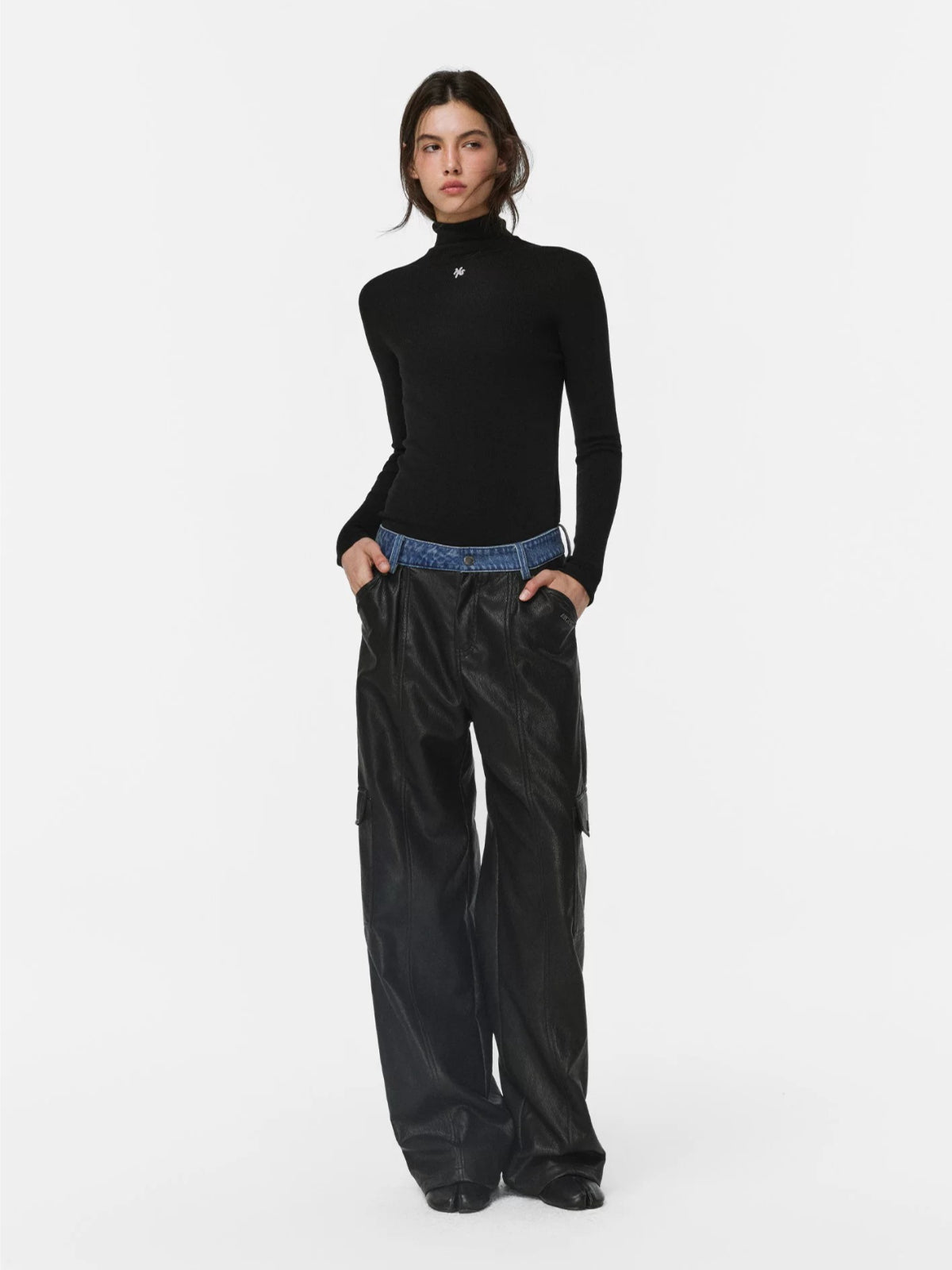 Midnight Straight Leather Pants