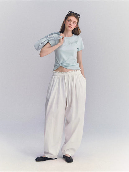 Twist Hem Rhinestone Tee