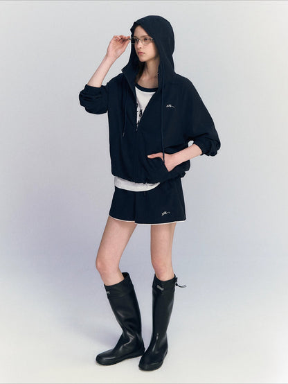Linen Blend Hoodie Set