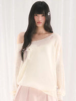 Apricot Asymmetric Floral Tee